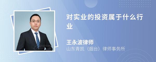 对实业的投资属于什么行业